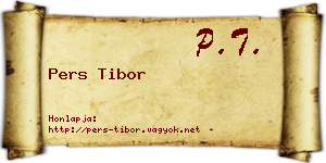 Pers Tibor névjegykártya